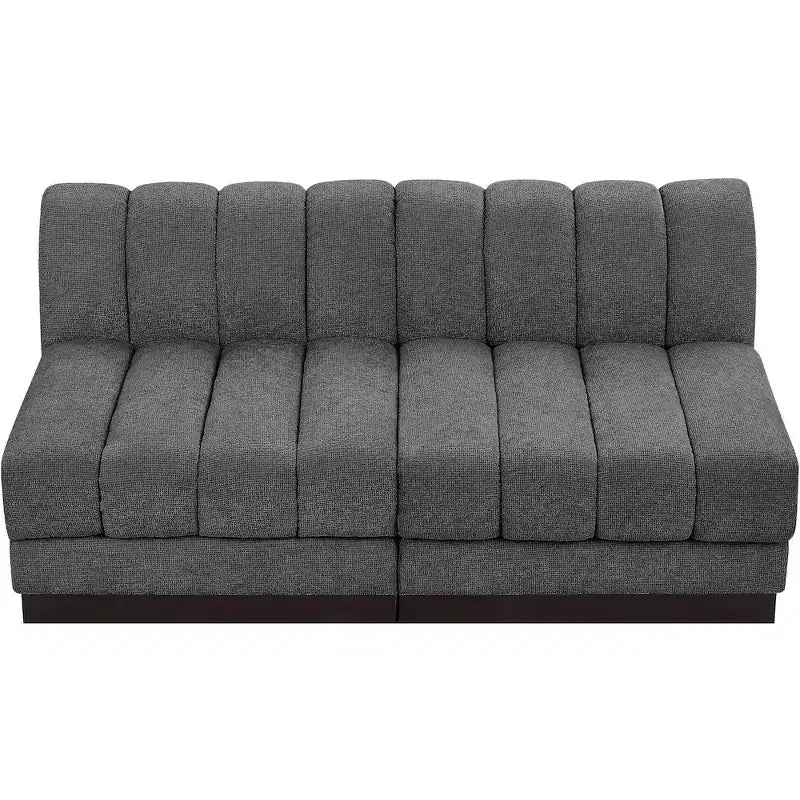 Canapé modulable en tissu chenille cognac, 163 cm de large, 2 places