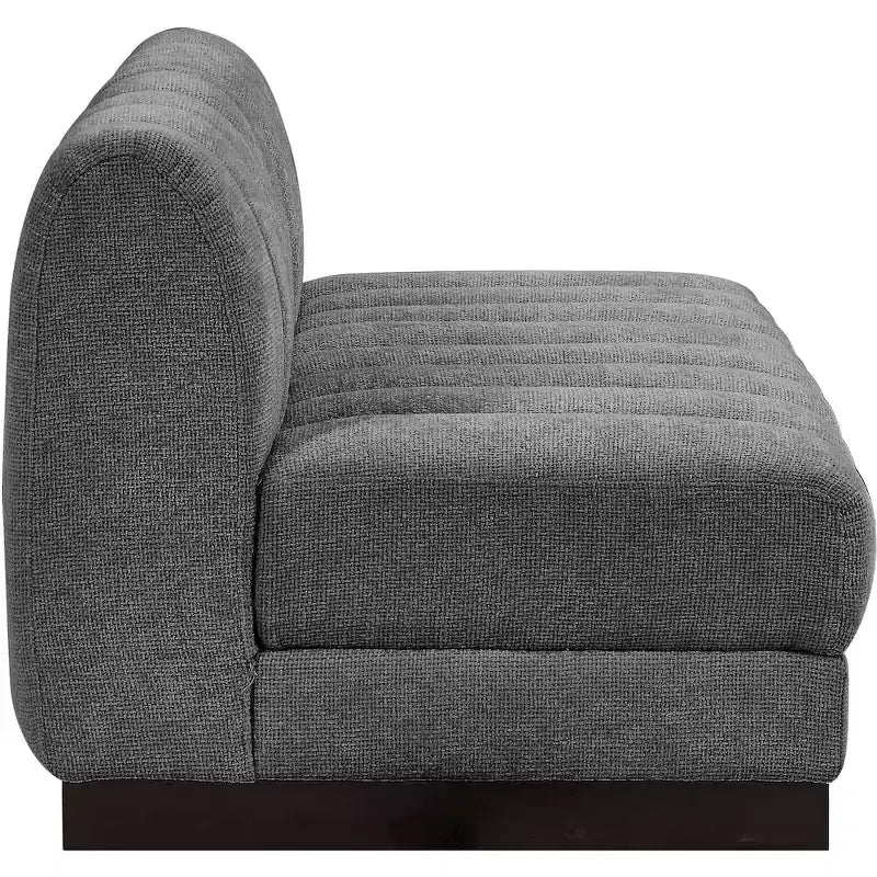 Canapé modulable en tissu chenille cognac, 163 cm de large, 2 places