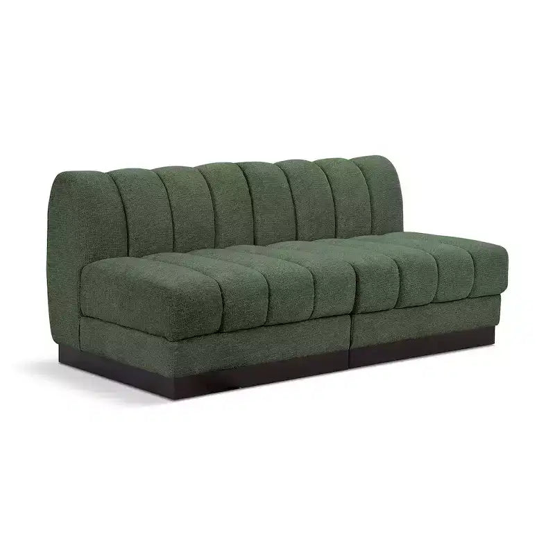 Canapé modulable en tissu chenille cognac, 163 cm de large, 2 places