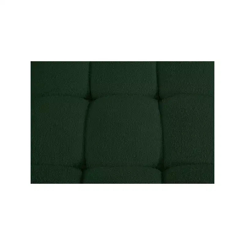 Canapé modulable en tissu bouclette vert, 345 cm de large, 4 places