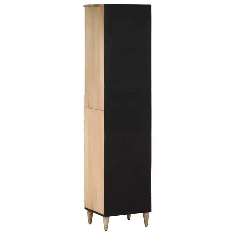Meuble de salle de bain en manguier massif, bois naturel, 160 cm de haut, 2 portes