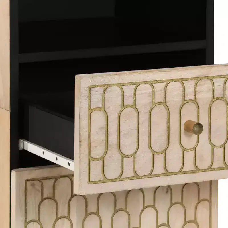 Meuble de salle de bain en manguier massif, bois naturel, 160 cm de haut, 2 portes
