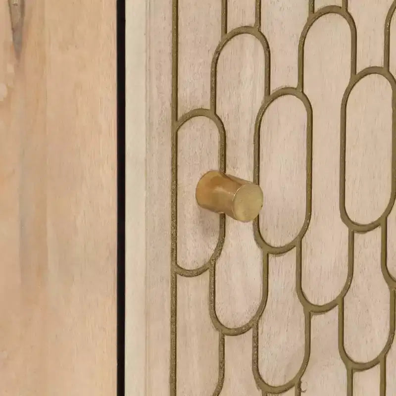 Meuble de salle de bain en manguier massif, bois naturel, 160 cm de haut, 2 portes