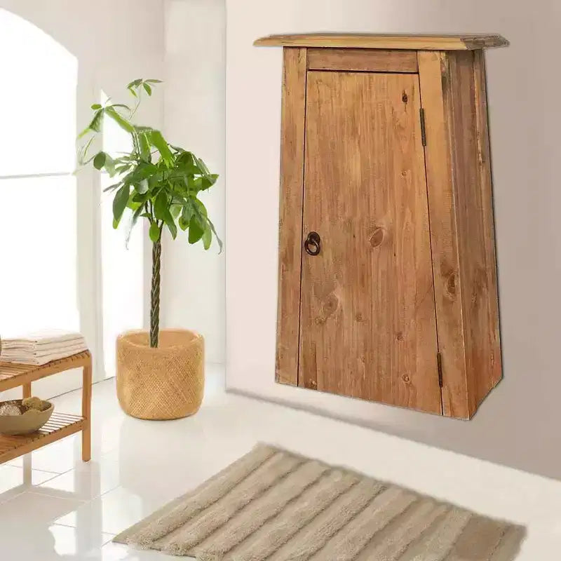 Armoire murale en pin massif, marron, 16,5"x9,1"x27,6"