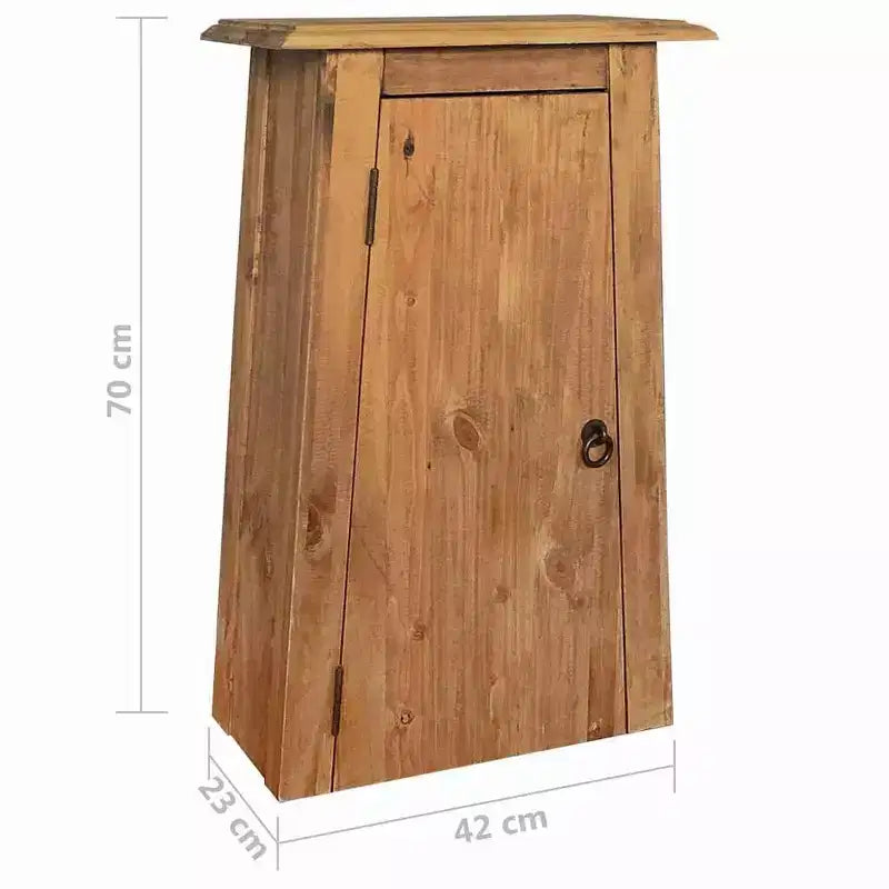 Armoire murale en pin massif, marron, 16,5"x9,1"x27,6"