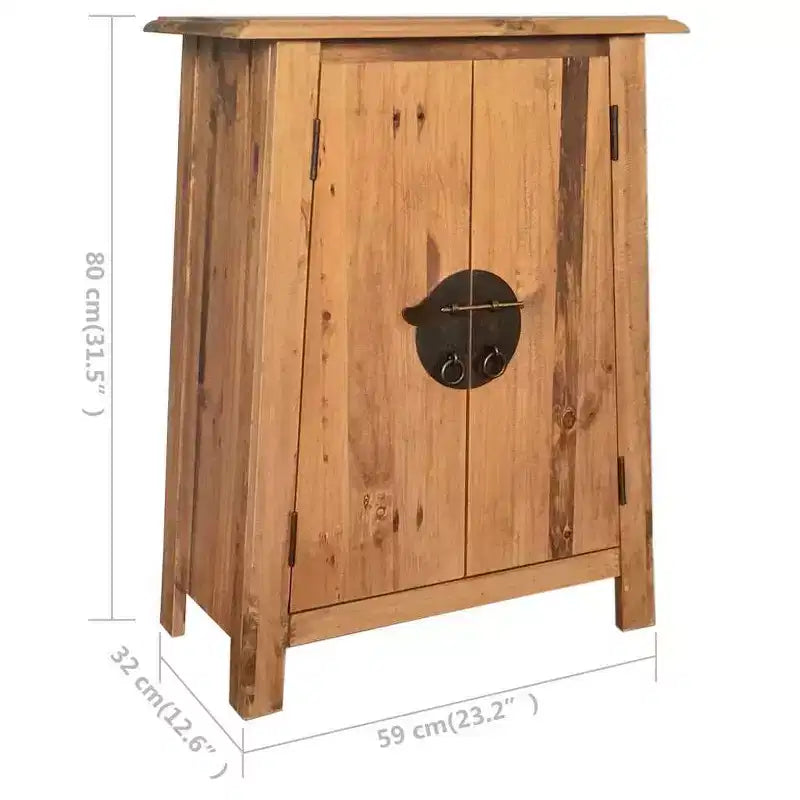 Meuble d'appoint en pin massif, bois naturel, moyen, 59x32x80 cm