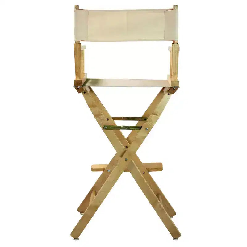 Chaise de metteur en scène hauteur bar, structure en bois naturel