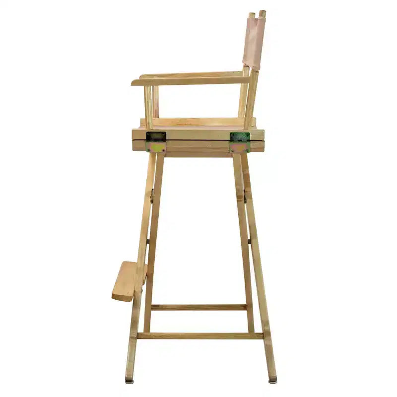 Chaise de metteur en scène hauteur bar, structure en bois naturel