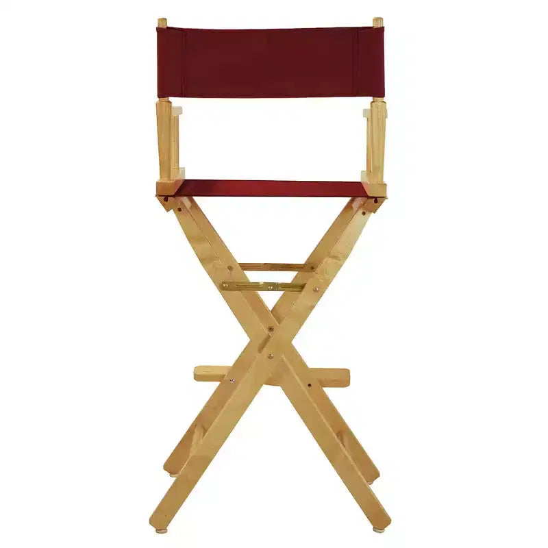 Chaise de metteur en scène hauteur bar, structure en bois naturel