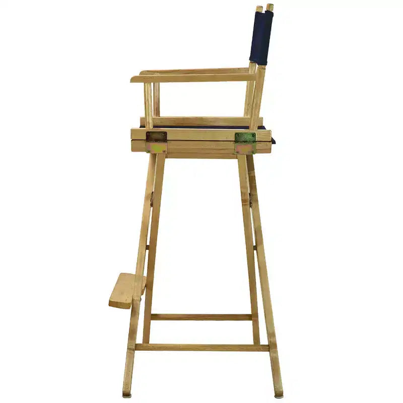 Chaise de metteur en scène hauteur bar, structure en bois naturel