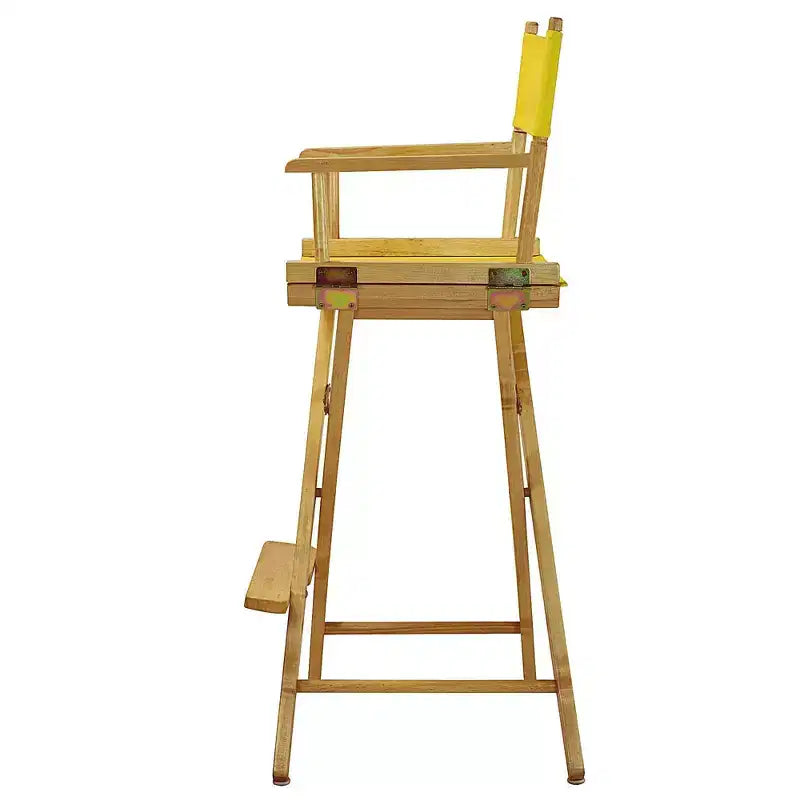Chaise de metteur en scène hauteur bar, structure en bois naturel