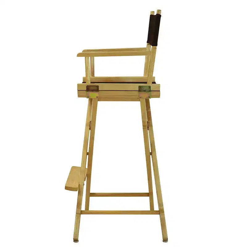 Chaise de metteur en scène hauteur bar, structure en bois naturel