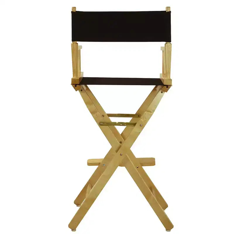 Chaise de metteur en scène hauteur bar, structure en bois naturel