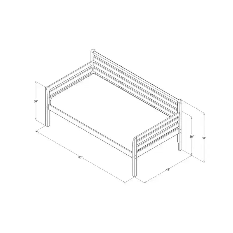 Twin Daybed White Aqua Solid Hardwood Converts to Two Twin Beds
