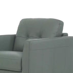 Fauteuil d'appoint en cuir capitonné de 35 po vert pesto avec pieds en bois