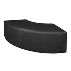 Ottoman incurvé demi-cercle en cuir noir, style Mid-Century Modern
