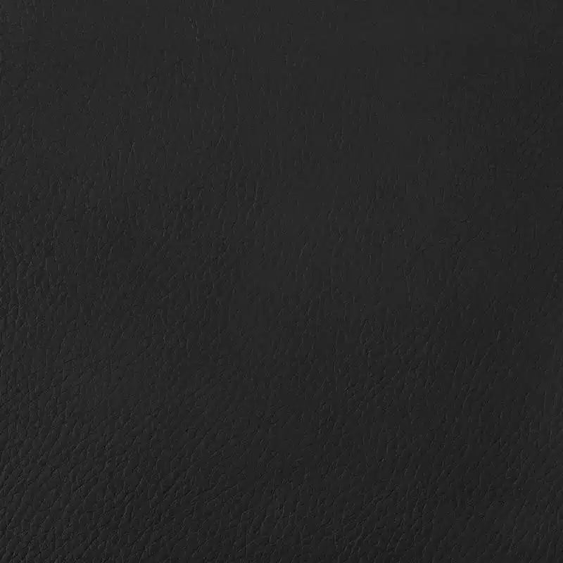 Curved Semi-Circle Ottoman Black Leather Upholstered Mid-Century Modern