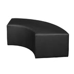 Ottoman incurvé demi-cercle en cuir noir, style Mid-Century Modern