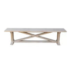 Banc en bois massif d'hévéa brut non fini de 183 cm