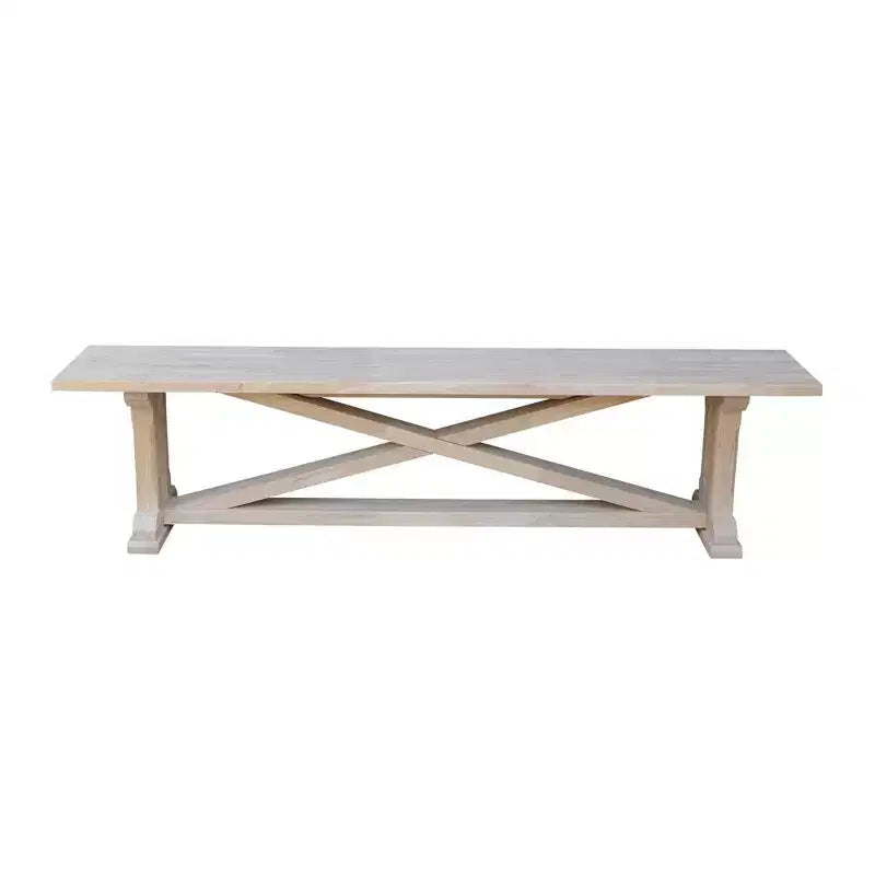 72" Solid Parawood Bench Natural Unfinished