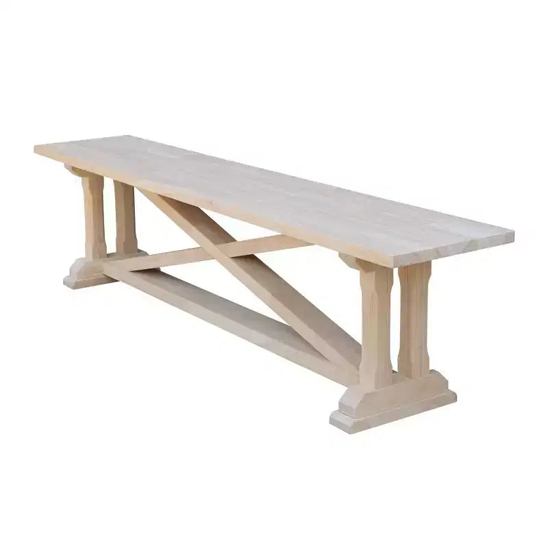 72" Solid Parawood Bench Natural Unfinished