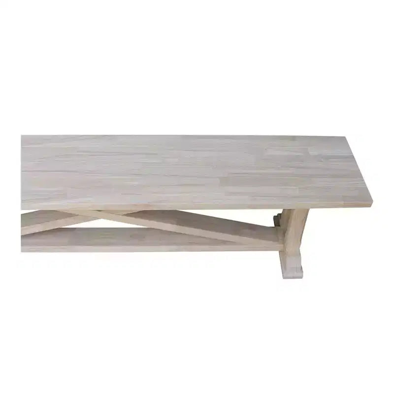 72" Solid Parawood Bench Natural Unfinished