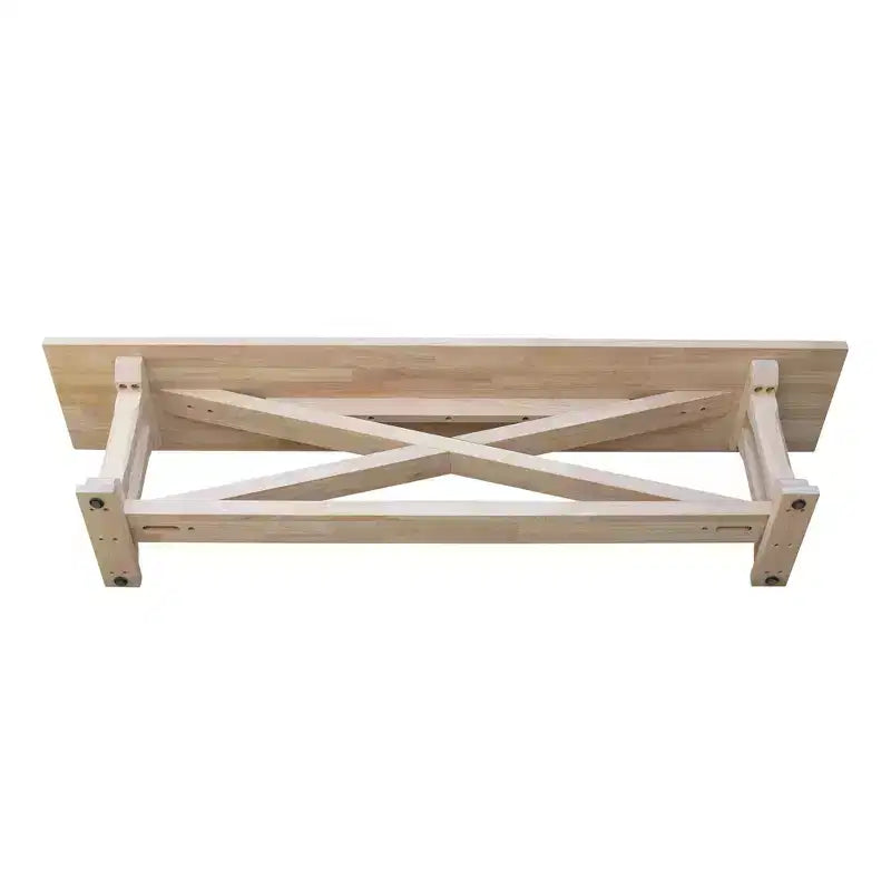 72" Solid Parawood Bench Natural Unfinished