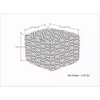 Pouf carré en polyester tissé PET gris blanc intérieur extérieur