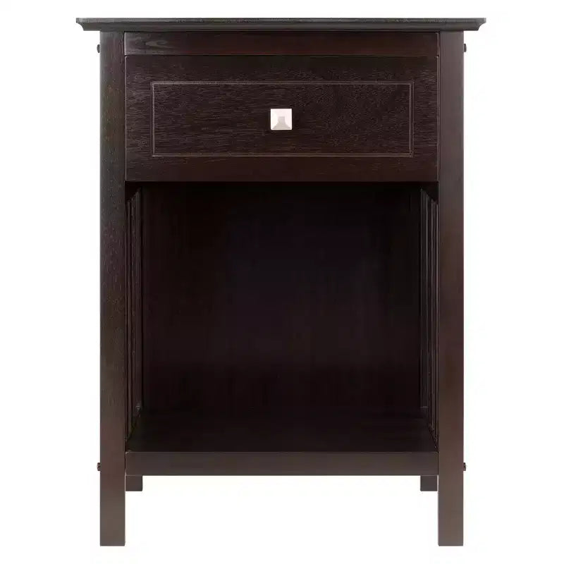 Mission-Style Accent End Table with Drawer and Shelf Coffee Finish