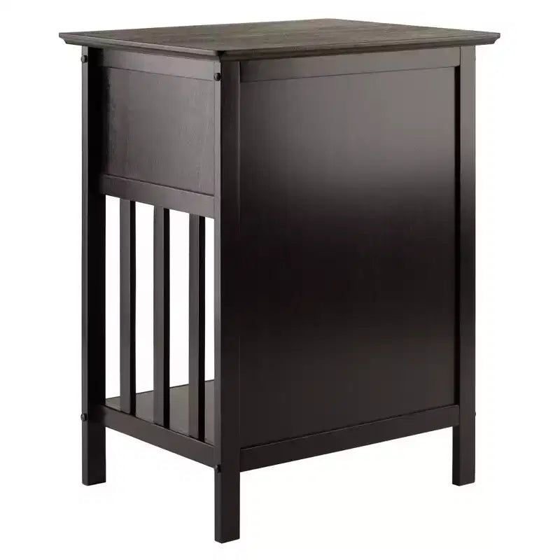 Mission-Style Accent End Table with Drawer and Shelf Coffee Finish