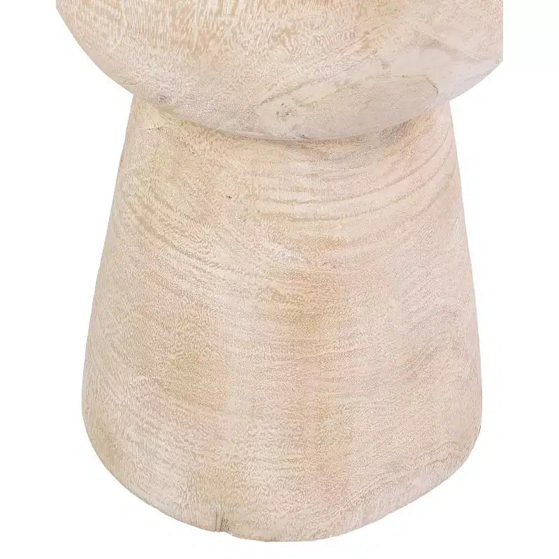Table d'appoint en teck massif, blanchie, style bohème campagnard, aucun assemblage requis