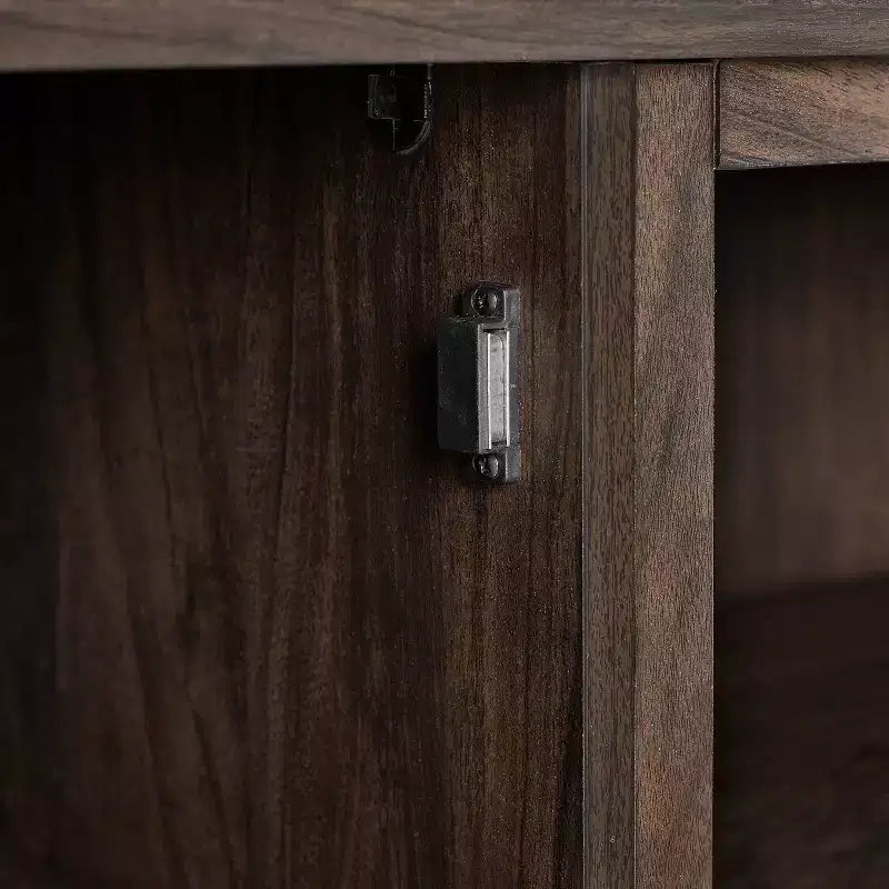 Meuble TV d'angle avec cheminée électrique, pour TV jusqu'à 60", finition grain de bois