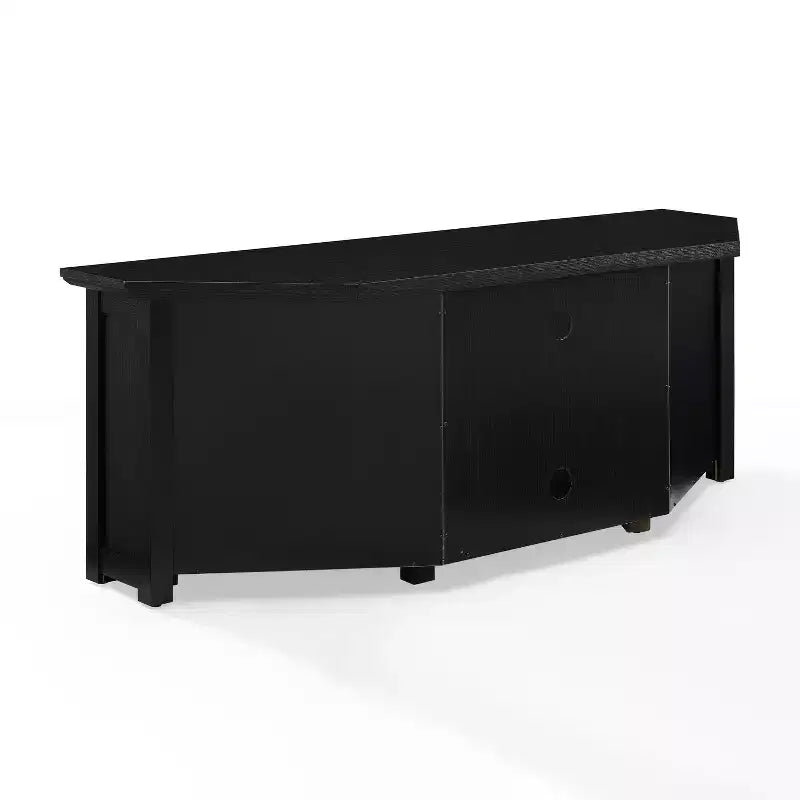 Meuble TV d'angle avec cheminée électrique, pour TV jusqu'à 60", finition grain de bois