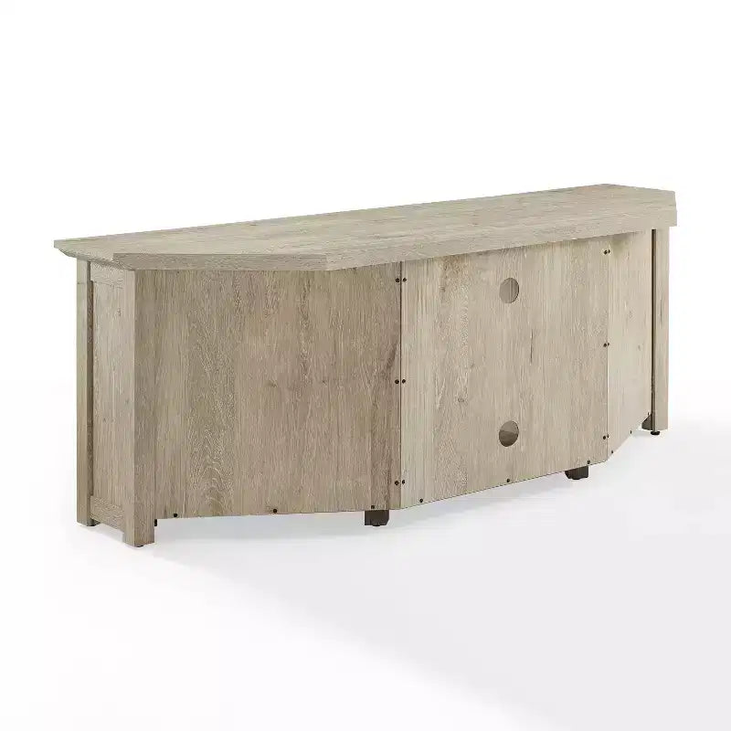 Meuble TV d'angle avec cheminée électrique, pour TV jusqu'à 60", finition grain de bois