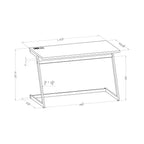 Bureau avec port de chargement USB et cadre en acier plaqué laiton très brillant