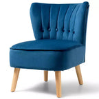 Fauteuil d'appoint sans accoudoirs en velours tufté, canapé simple bleu, vert, rose