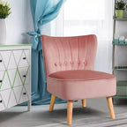 Fauteuil d'appoint sans accoudoirs en velours tufté, canapé simple bleu, vert, rose