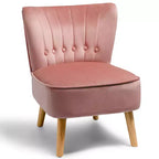 Fauteuil d'appoint sans accoudoirs en velours tufté, canapé simple bleu, vert, rose