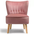 Fauteuil d'appoint sans accoudoirs en velours tufté, canapé simple bleu, vert, rose