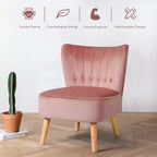 Fauteuil d'appoint sans accoudoirs en velours tufté, canapé simple bleu, vert, rose