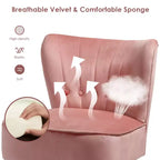 Fauteuil d'appoint sans accoudoirs en velours tufté, canapé simple bleu, vert, rose