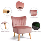 Fauteuil d'appoint sans accoudoirs en velours tufté, canapé simple bleu, vert, rose