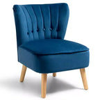 Fauteuil d'appoint sans accoudoirs en velours tufté, canapé simple bleu, vert, rose