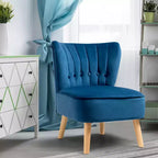Fauteuil d'appoint sans accoudoirs en velours tufté, canapé simple bleu, vert, rose