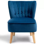 Fauteuil d'appoint sans accoudoirs en velours tufté, canapé simple bleu, vert, rose