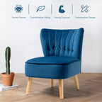 Fauteuil d'appoint sans accoudoirs en velours tufté, canapé simple bleu, vert, rose