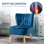 Fauteuil d'appoint sans accoudoirs en velours tufté, canapé simple bleu, vert, rose