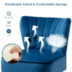 Fauteuil d'appoint sans accoudoirs en velours tufté, canapé simple bleu, vert, rose