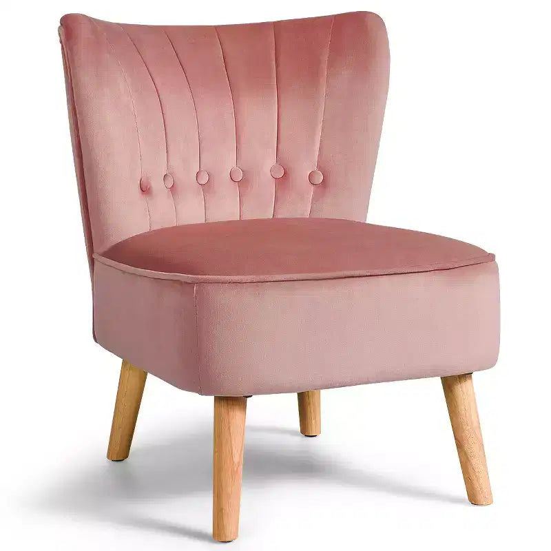 Fauteuil d'appoint sans accoudoirs en velours tufté, canapé simple bleu, vert, rose