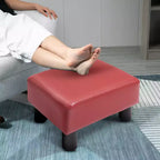 Repose-pieds pouf ottoman en similicuir Cube